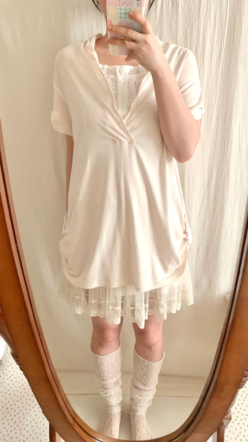 연핑크 셔링 브이넥 탑 상품이미지2