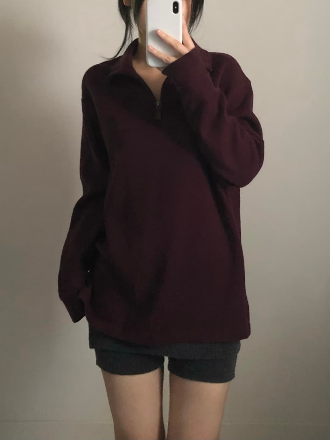 폴로 랄프로렌 버건디 반집업 니트 상품이미지1