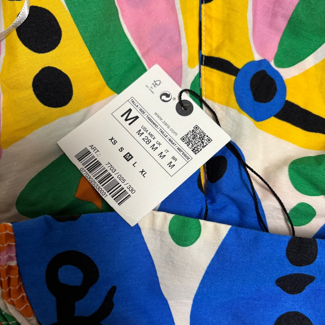 자라 코튼 홀터넥 슬리브리스 프린팅 탑 M 새상품 상품이미지7