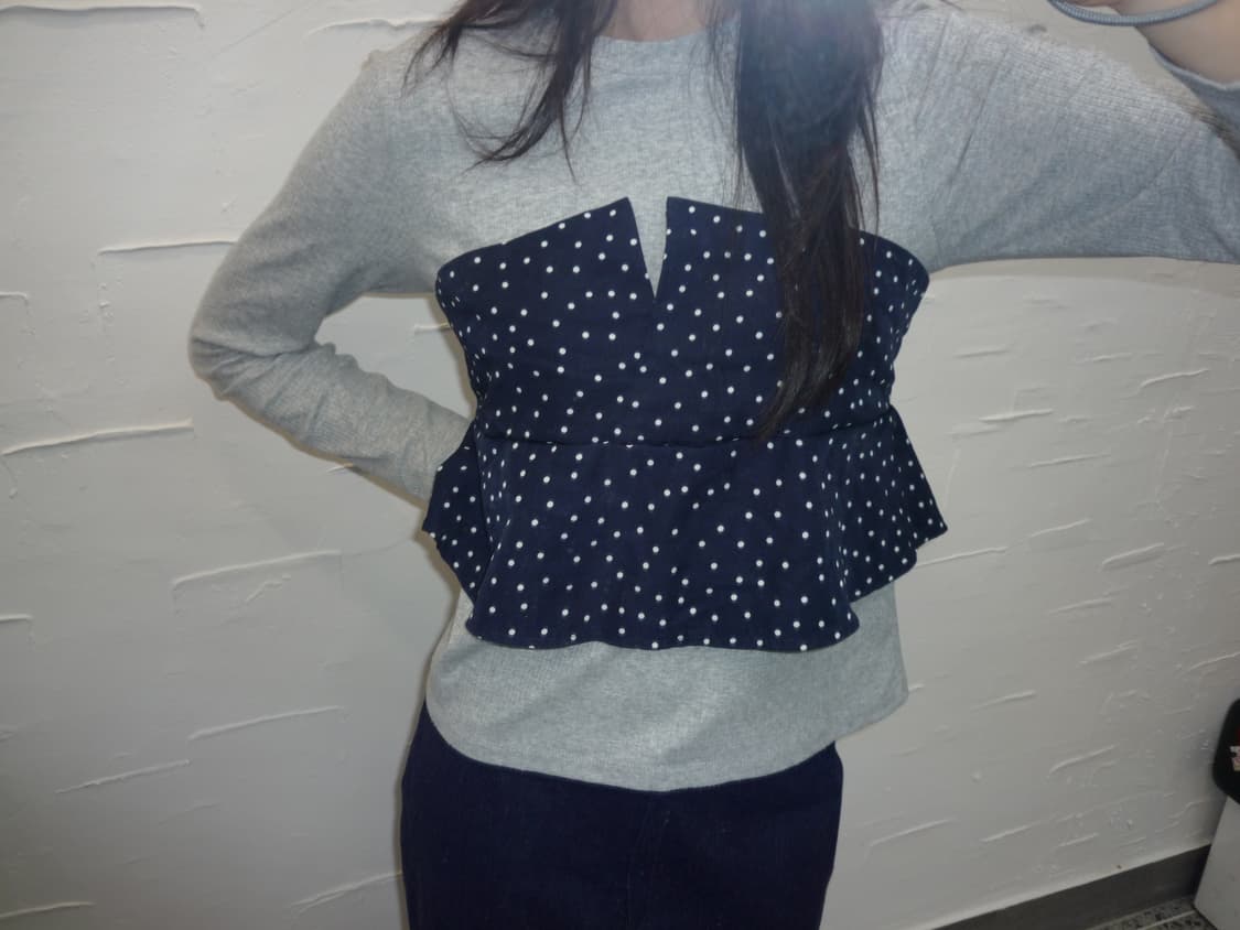 dot bustier long sleeve 상품이미지4