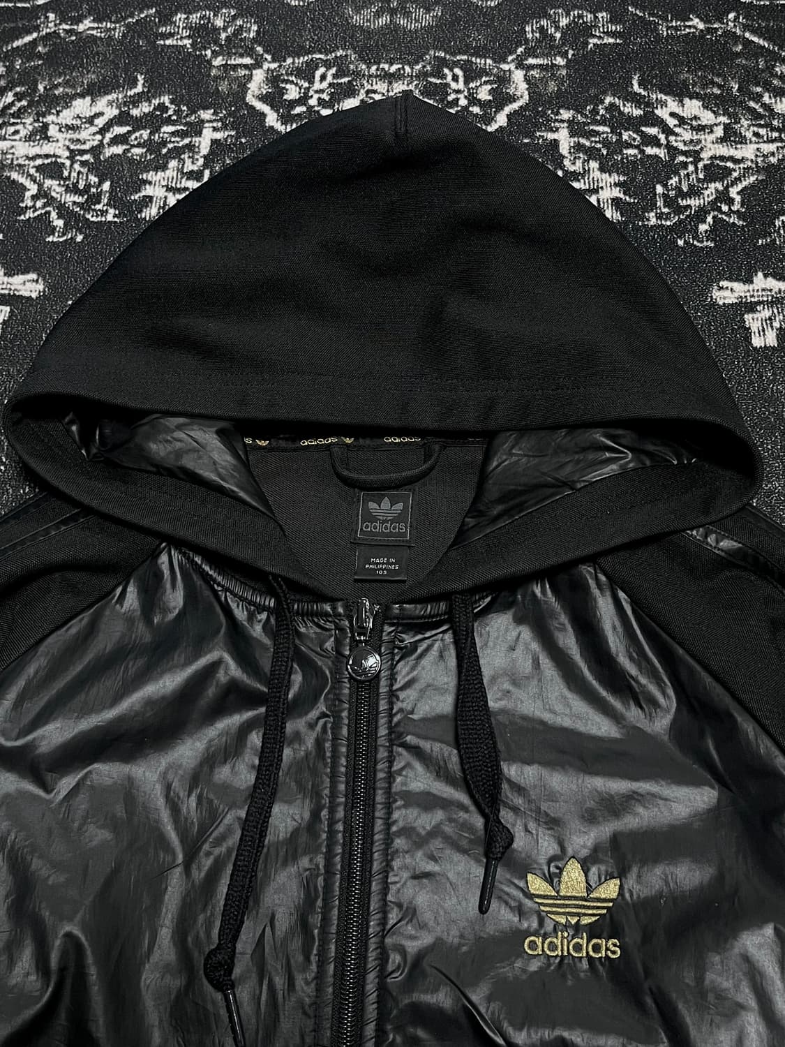 아디다스 오리지널 블랙 패브릭 후드집업 105 상품이미지3