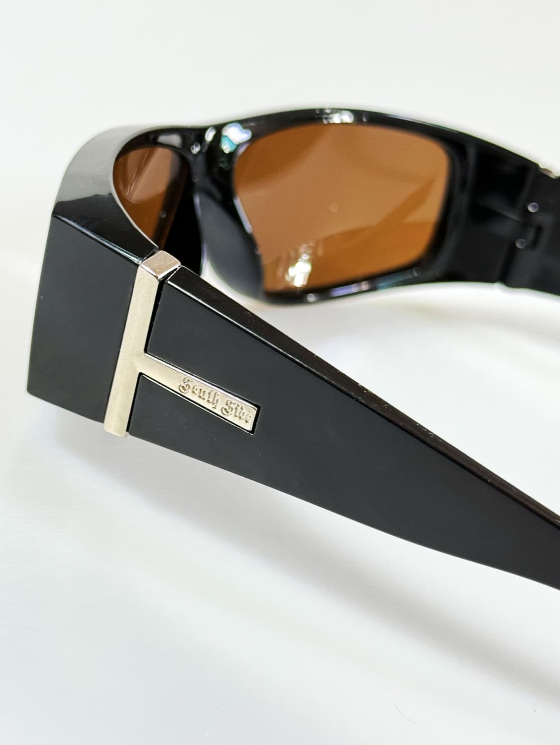 90s SOUTH SIDE 블랙 랩어라운드 브라운 틴트 빈티지 선글라스 상품이미지4