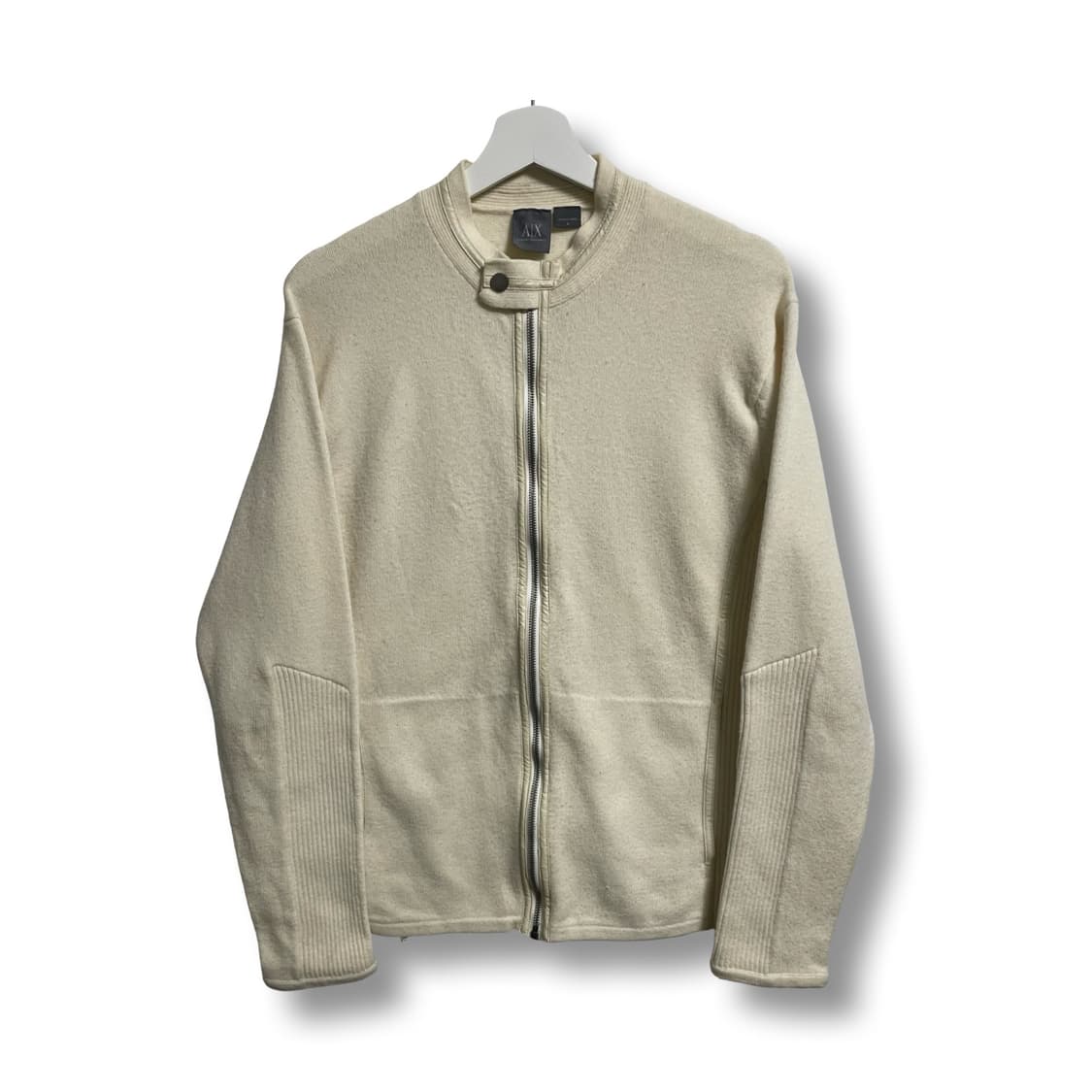 [L] 아르마니 익스체인지 아이보리 니트 집업 상품이미지1