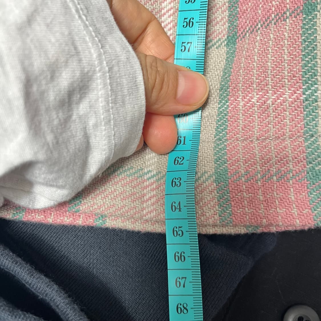 언유즈드 체크 면 100 반바지 팬츠  상품이미지7