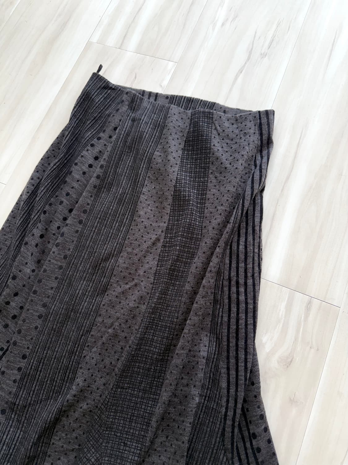 Dot stripe purple black long skirt 상품이미지4