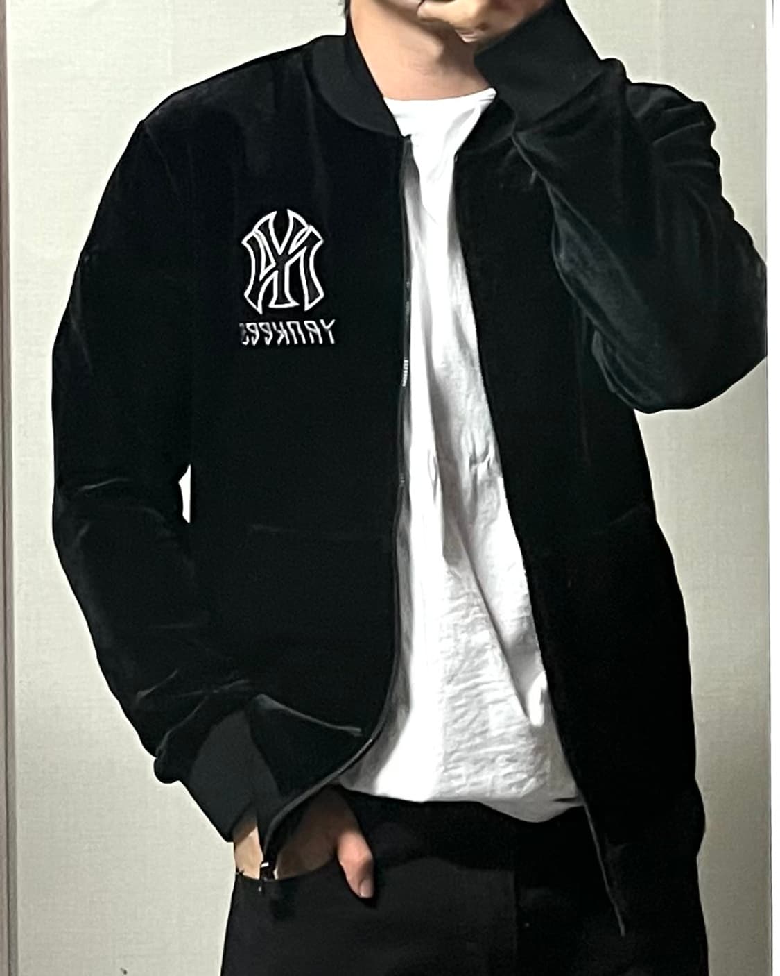 뉴욕 양키스 벨벳 블루종 상품이미지1