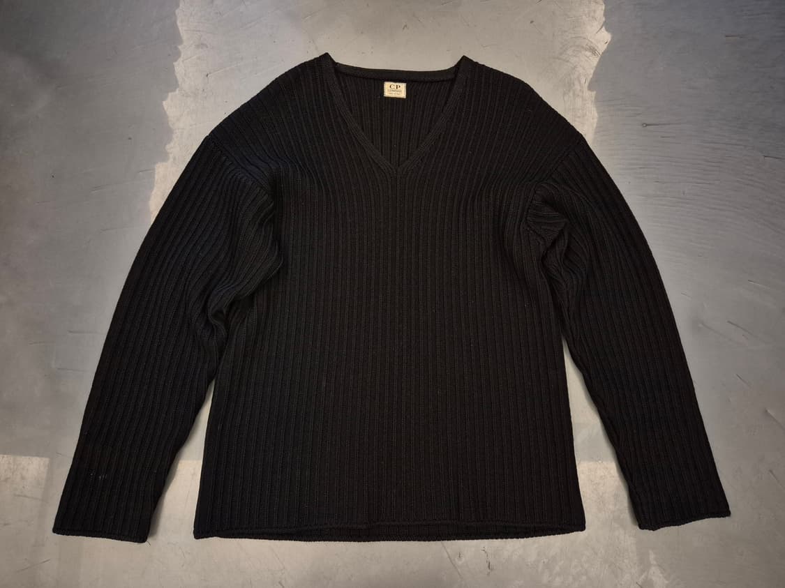 90s C.P COMPANY 헤비코튼 브이넥 니트 상품이미지1