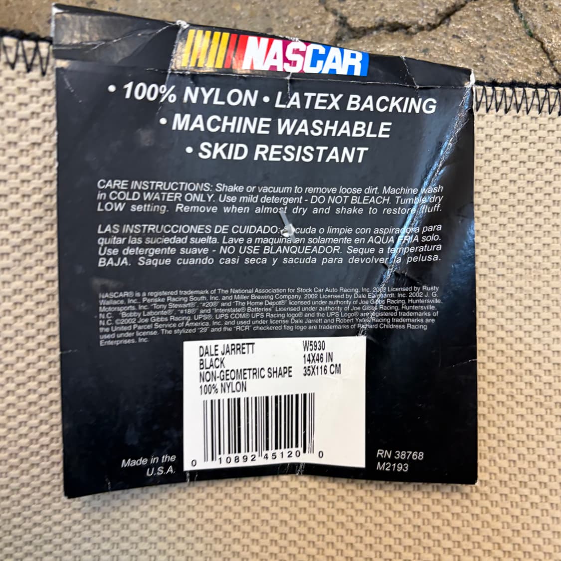 90s Made in USA 나스카 레이싱 카페트 러그 매트 카펫 상품이미지8