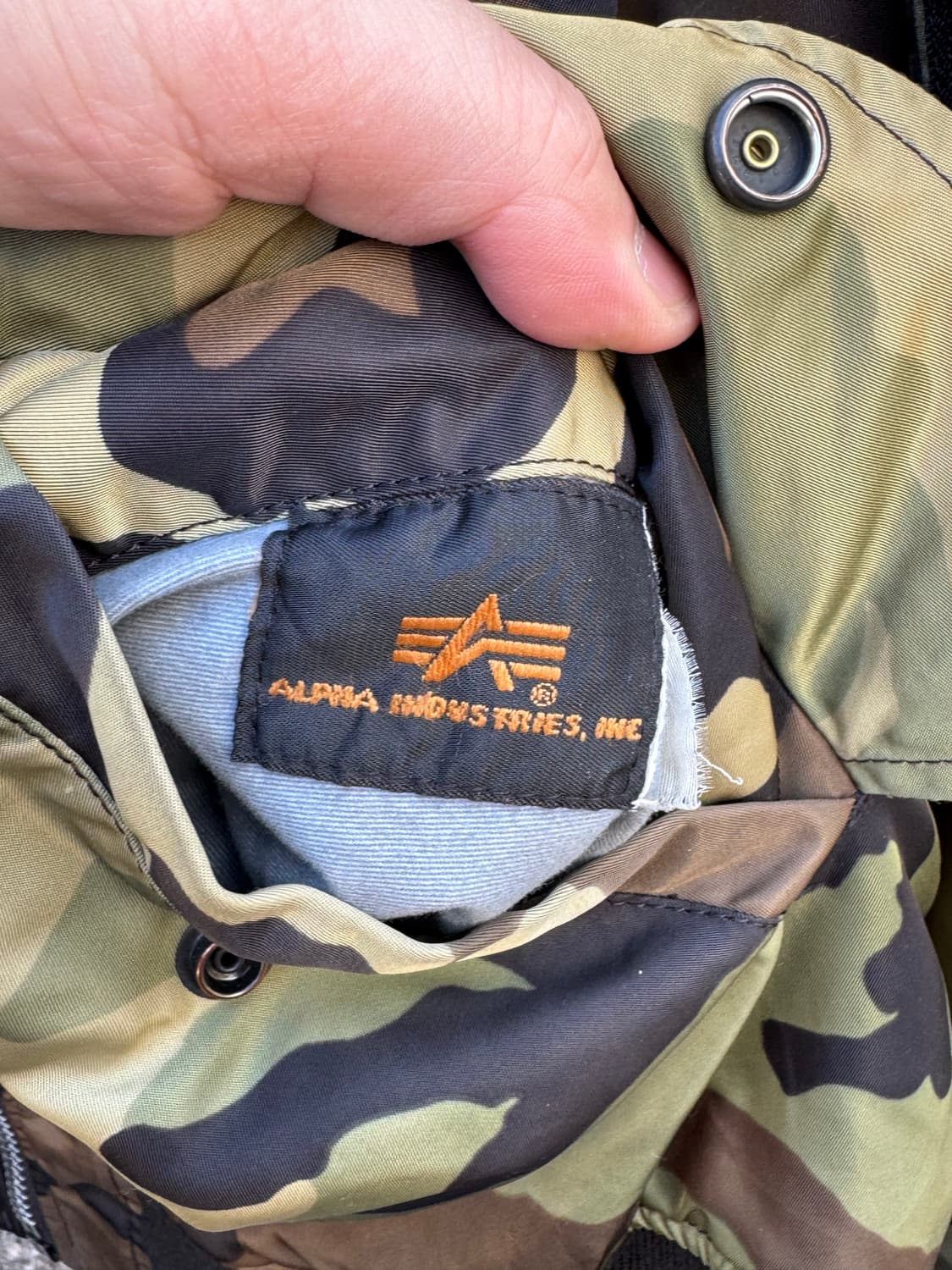 90s 알파인더스트리 우드랜드 카모 MA-1 항공자켓  상품이미지3