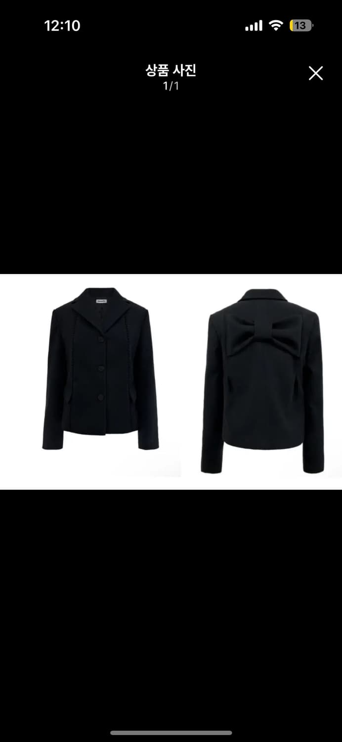 체메씨 POM BOW JACKET 리본 자켓 블랙 상품이미지1