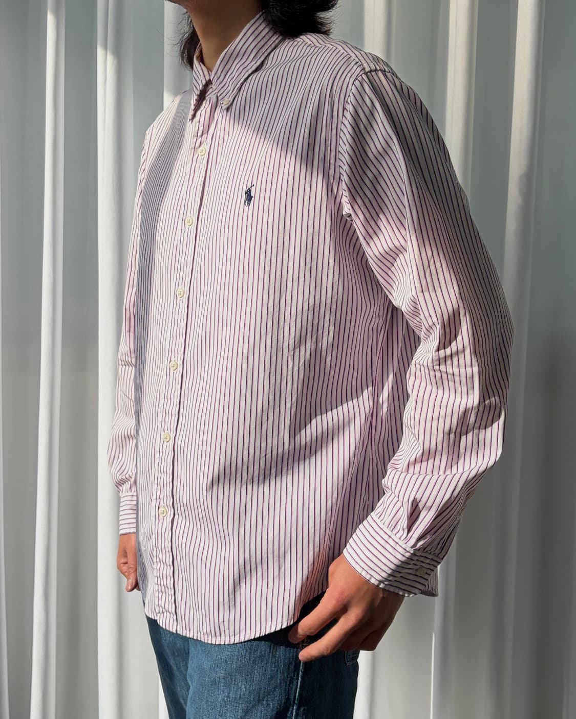 [L-XL]폴로 랄프로렌 커스텀핏 스트라이프 포플린 셔츠 상품이미지2