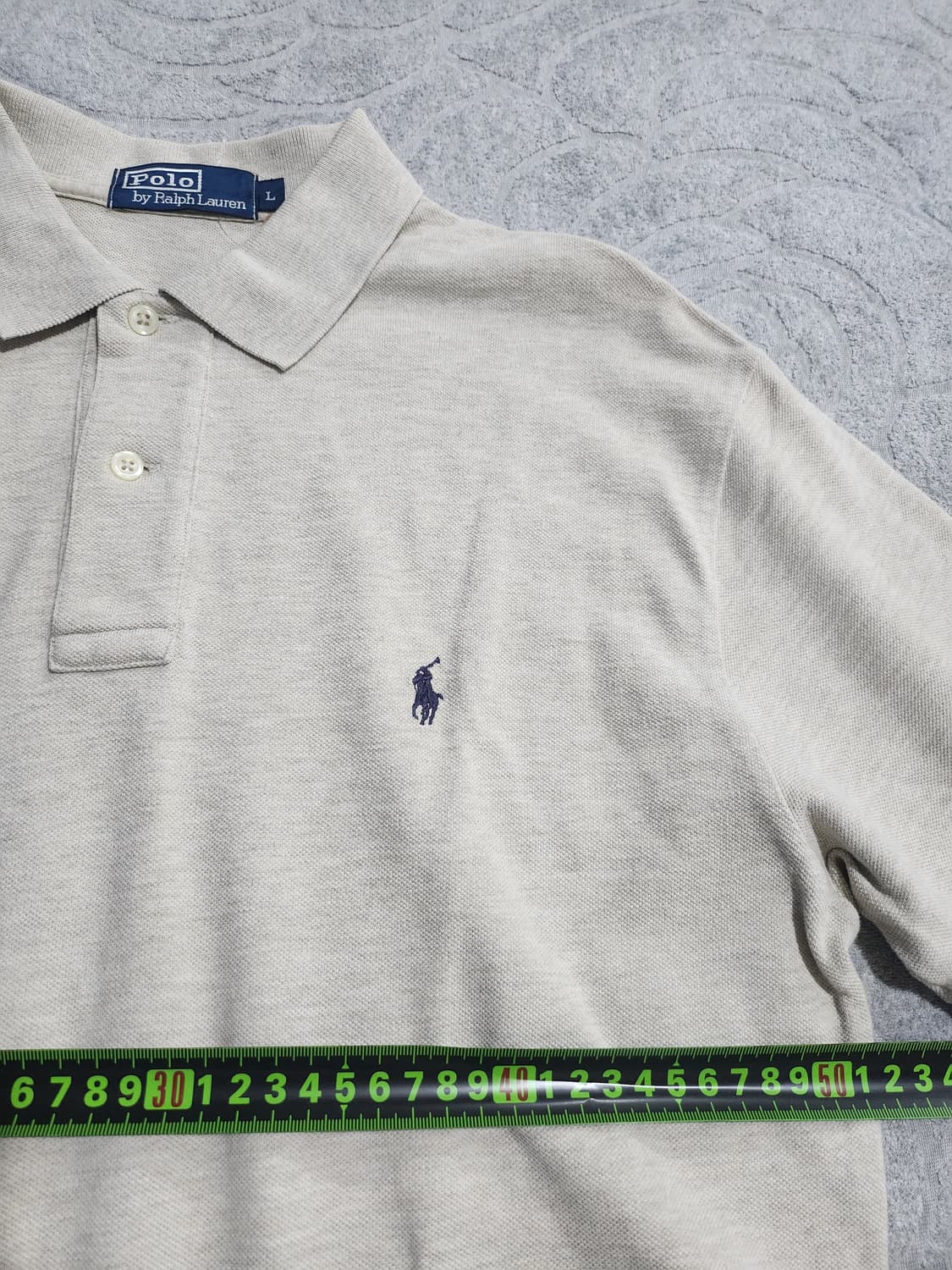 **폴로 랄프로렌 베이지 반팔 카라티 (L) 상품이미지6