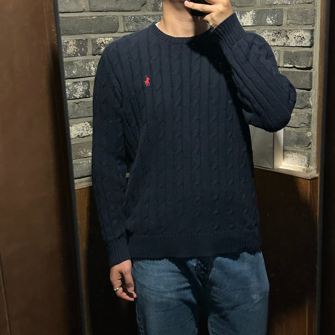 L) 폴로 랄프로렌 케이블 꽈배기 라운드넥 니트 신형 큐알탭 Z17 상품이미지9
