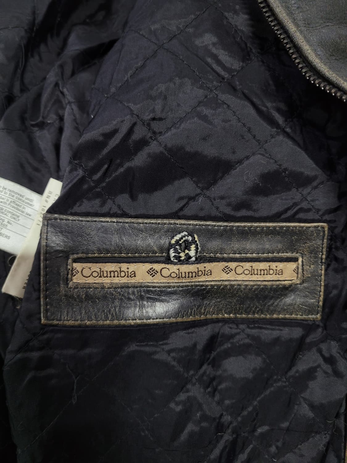 Columbia 콜롬비아 초빈티지 헤비 레더 바이크 자켓 상품이미지5