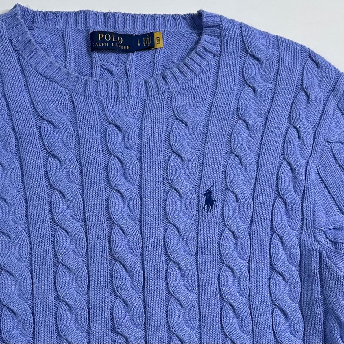 폴로 랄프로렌 스카이블루 케이블 니트 상품이미지3