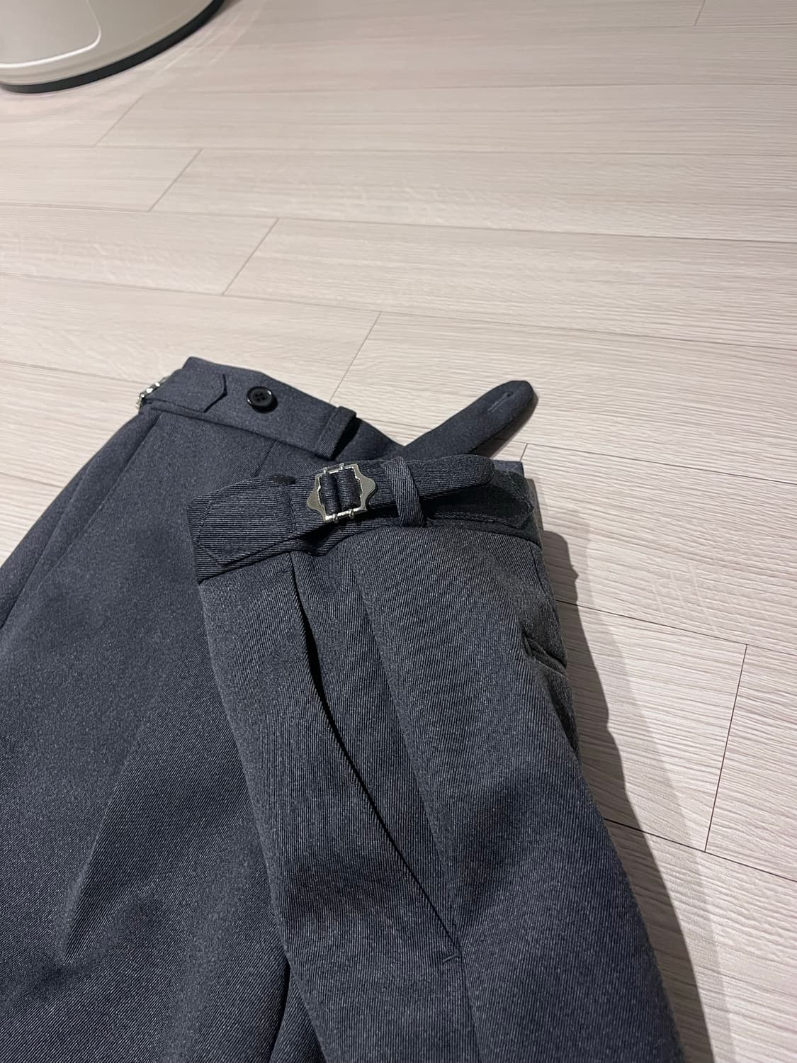 클래식마켓 원플리츠 코버트울 트라우저 다크그레이 48-50사이즈 상품이미지3