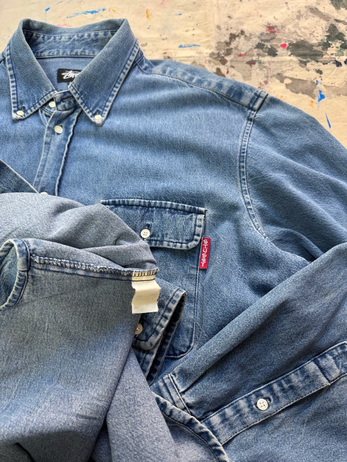 80s 스투시 데님 셔츠 상품이미지6
