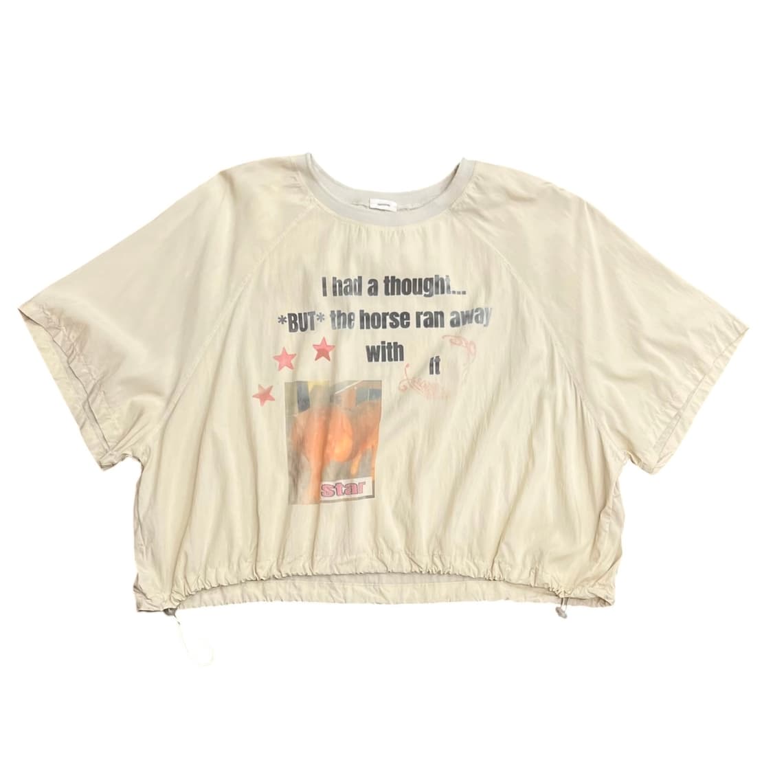 Bottom String Loose Raglan Ivory Blouse 상품이미지2