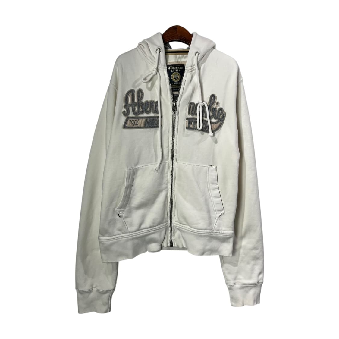 [A&F] 아베크롬비 앤 피치 로고 자수 헤비 후드집업 상품이미지1