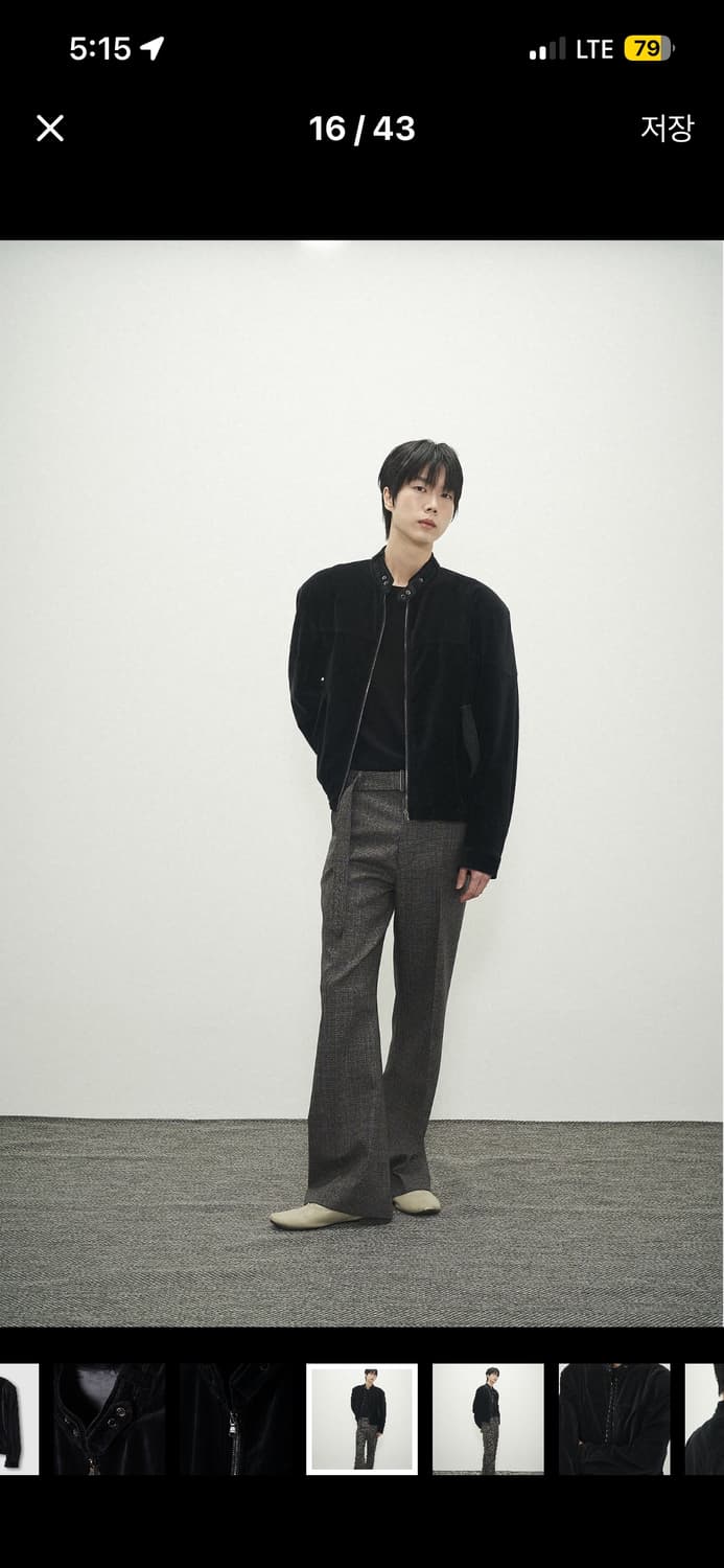 포커페이스 / 워시드 벨벳 바이커 파시드 블루종 V1 / 50 상품이미지6