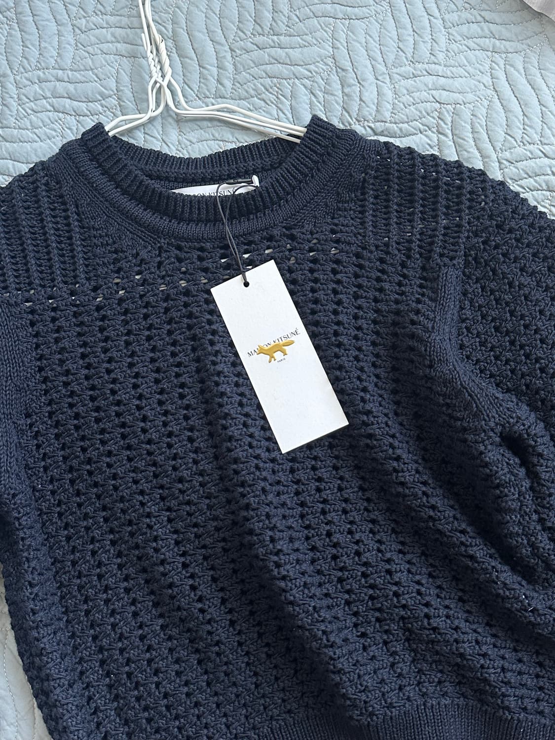 (해외XS) 메종키츠네 텍스처드 크롭 네이비 상품이미지9