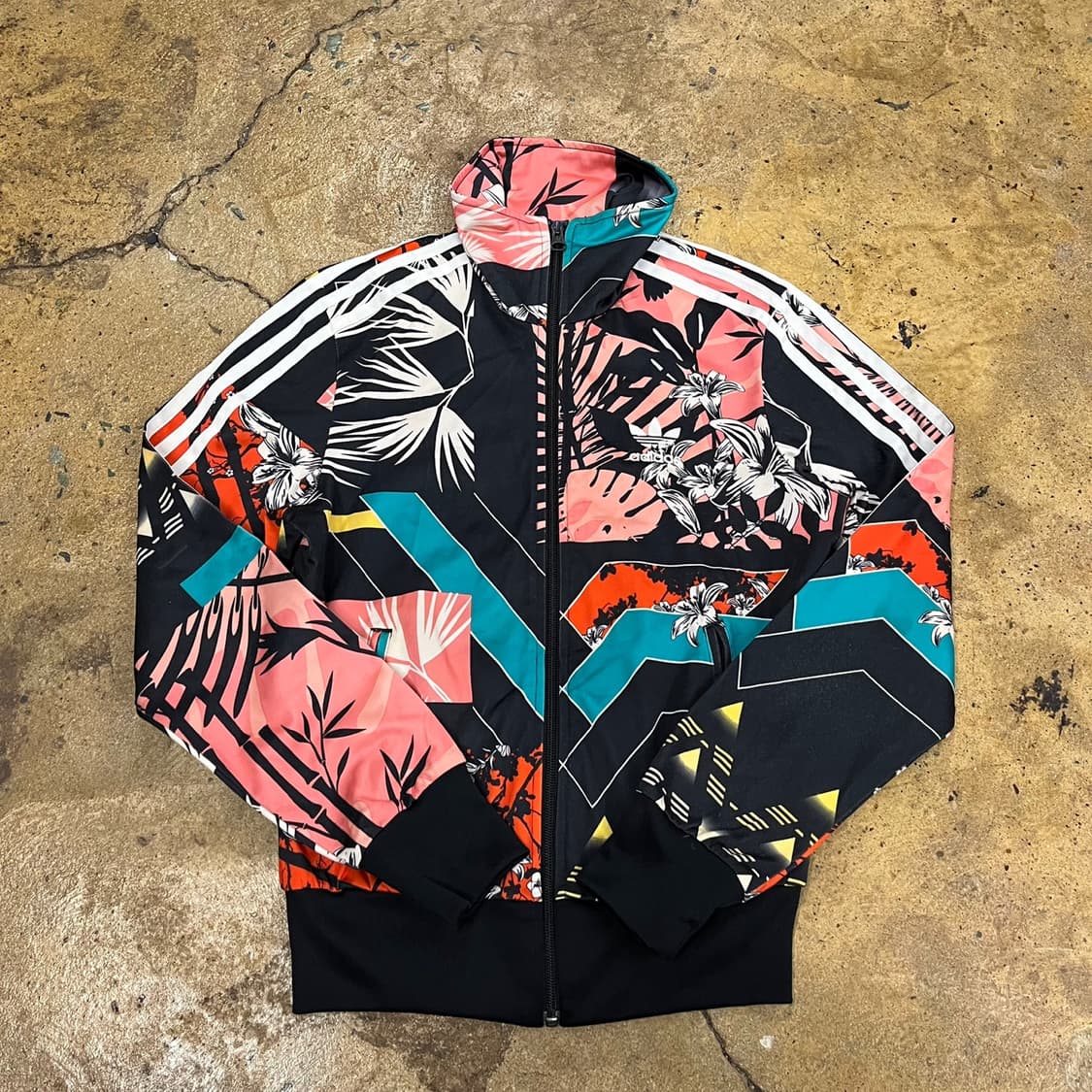 [정품/85] 아디다스 플라워 패턴 후드 져지 트랙탑 b18 상품이미지2