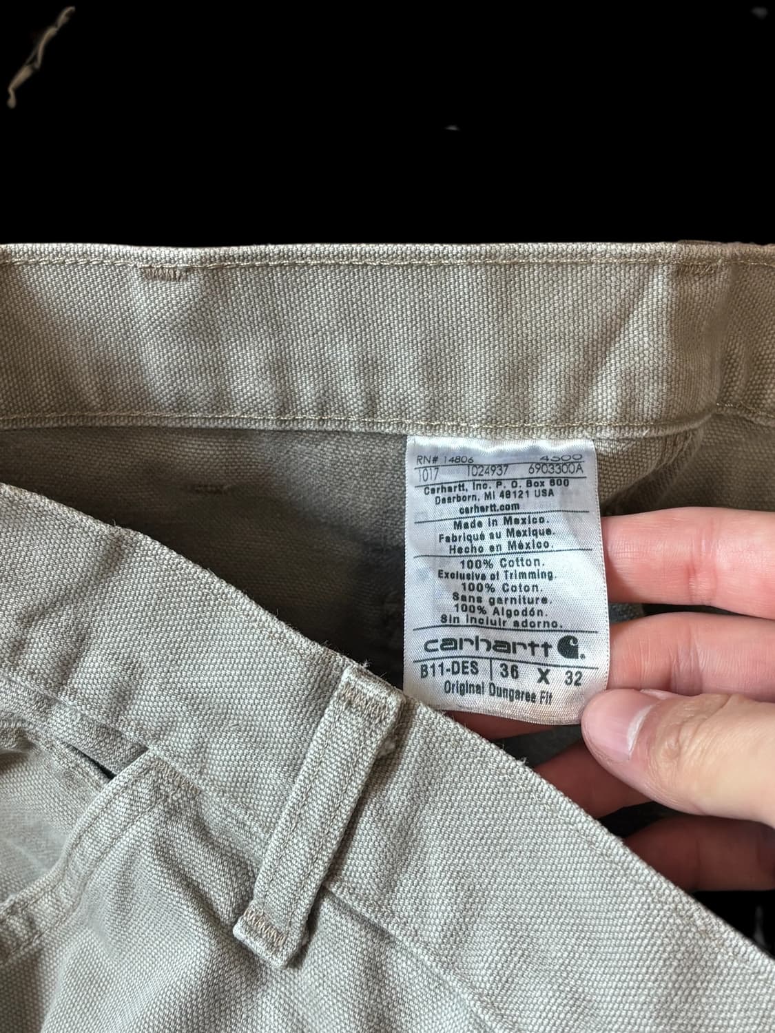 칼하트 카펜터 싱글니 워크팬츠 상품이미지10