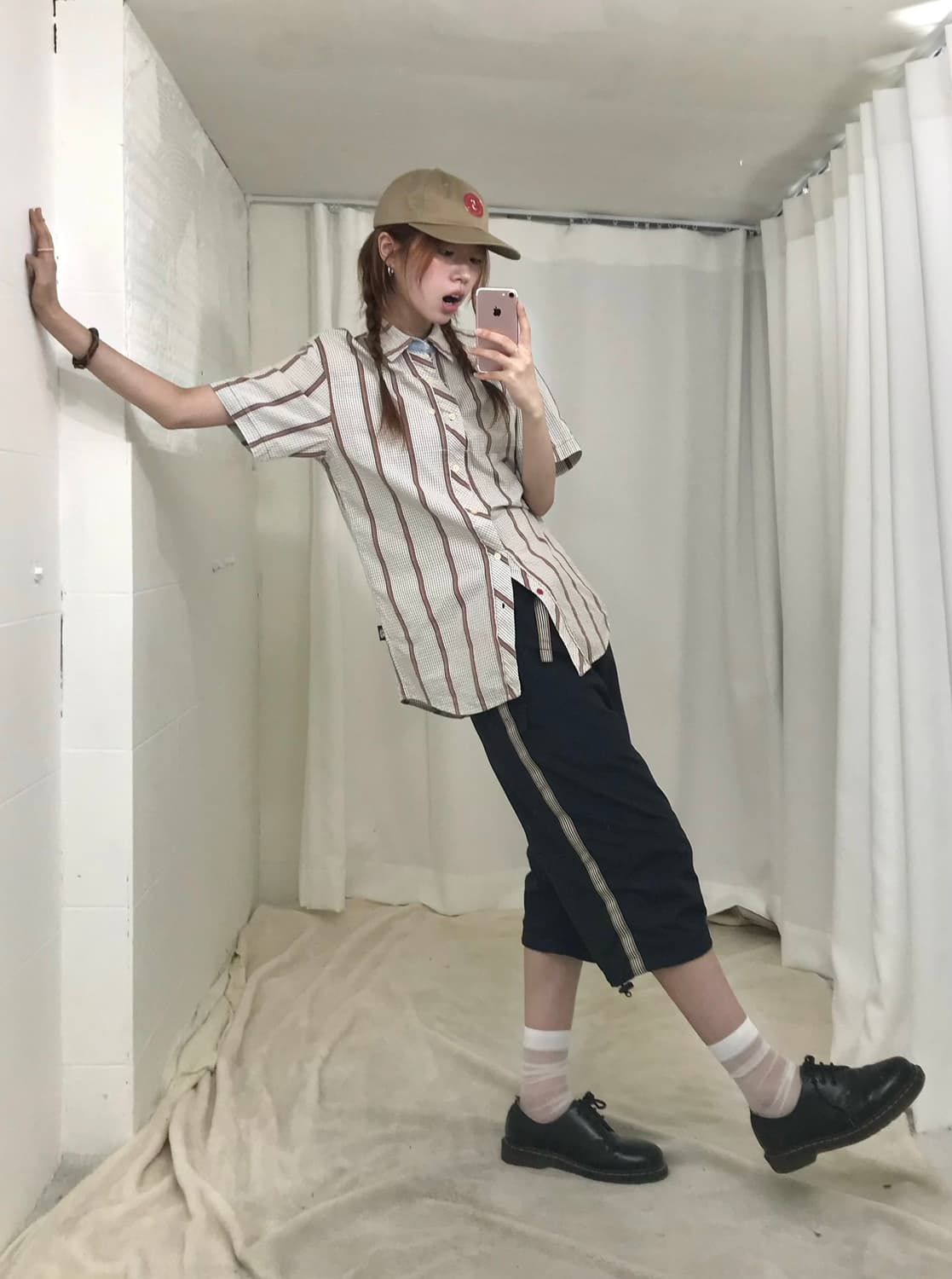 🤎 버버리 노바 체크 트랙 7부 나일론 팬츠 상품이미지1