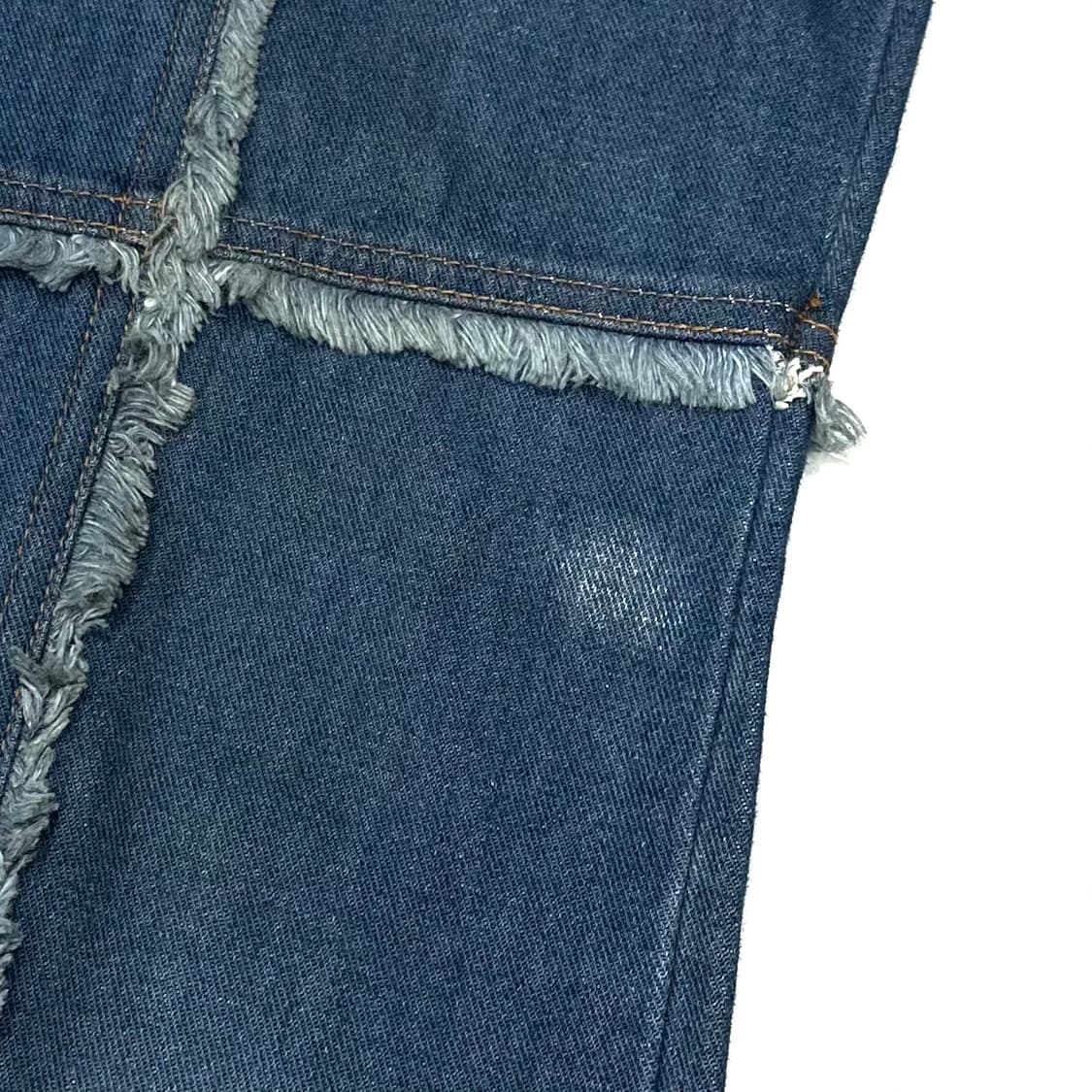 Grid frayed line denim pants 상품이미지9