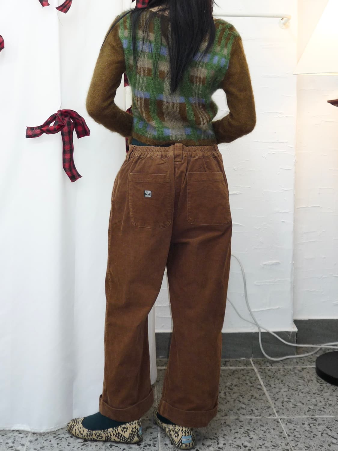 vintage green check knit 상품이미지4