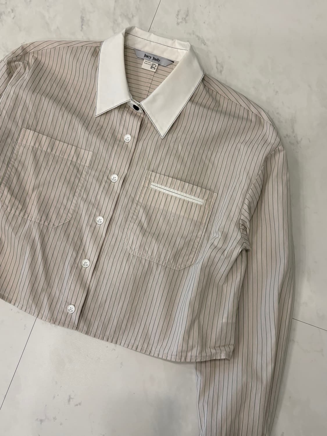 jcjd striped crop shirt 상품이미지2