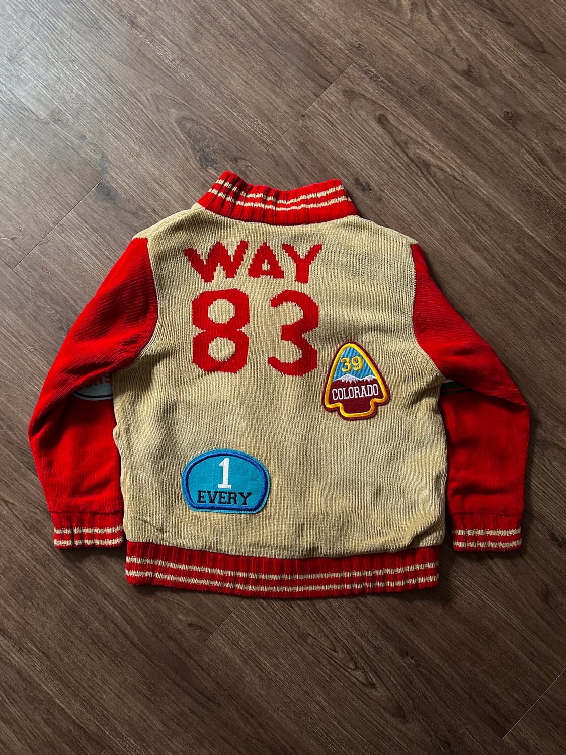 CRT Navy 패치 바시티 무드 니트집업  상품이미지9