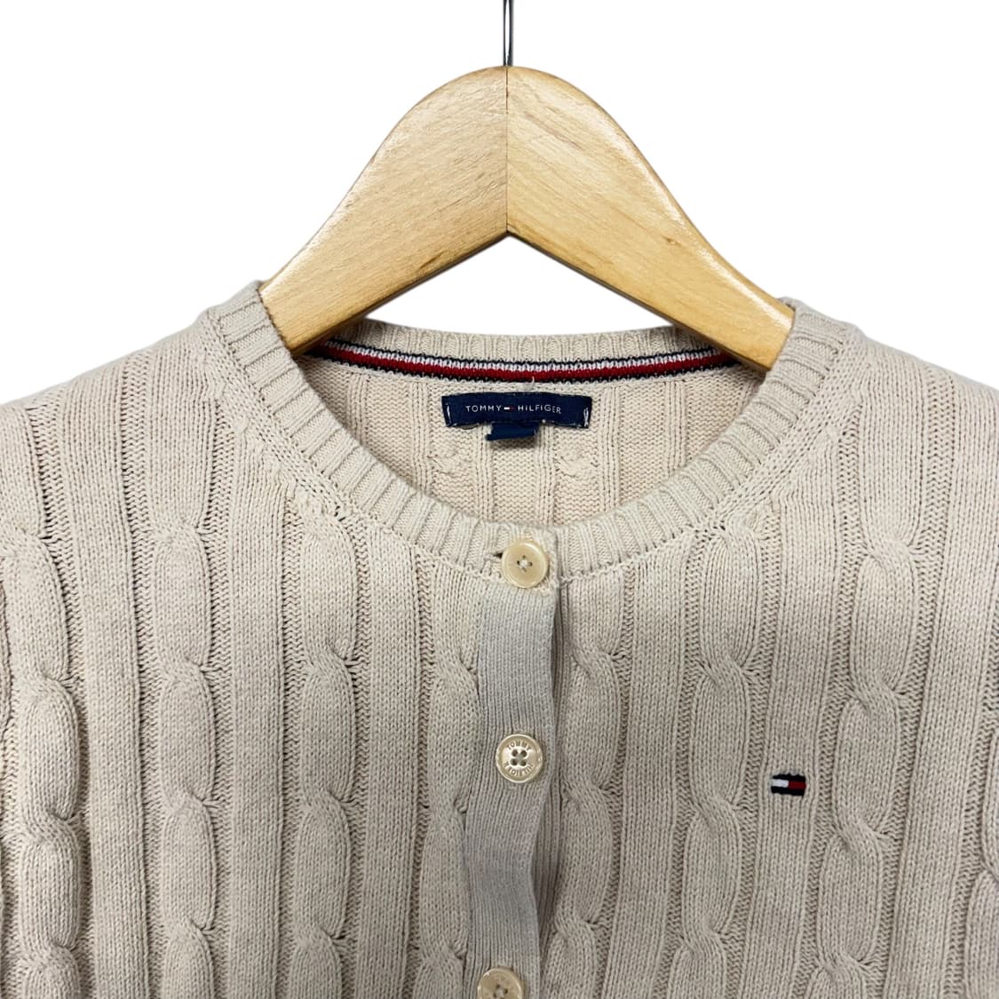 타미힐피거 로고 케이블 라운드 니트 가디건 상품이미지2