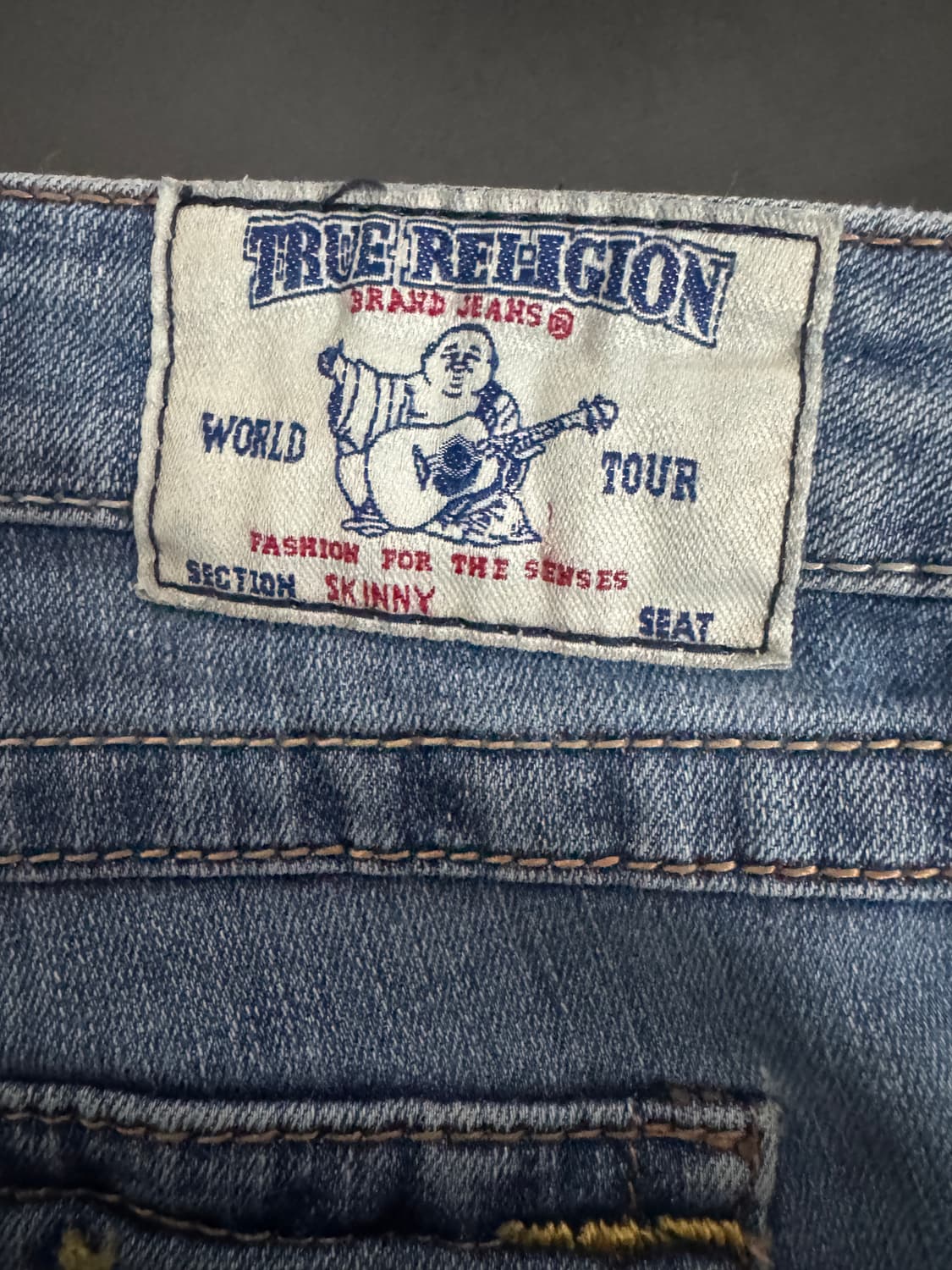 여성 트루릴리젼 밑단 스크래치 스판 스키니 데님팬츠 상품이미지5