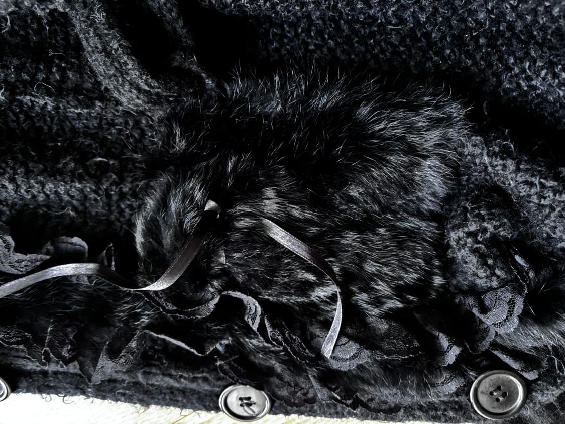 고딕펑크 롱 니트 퍼가디건 상품이미지8