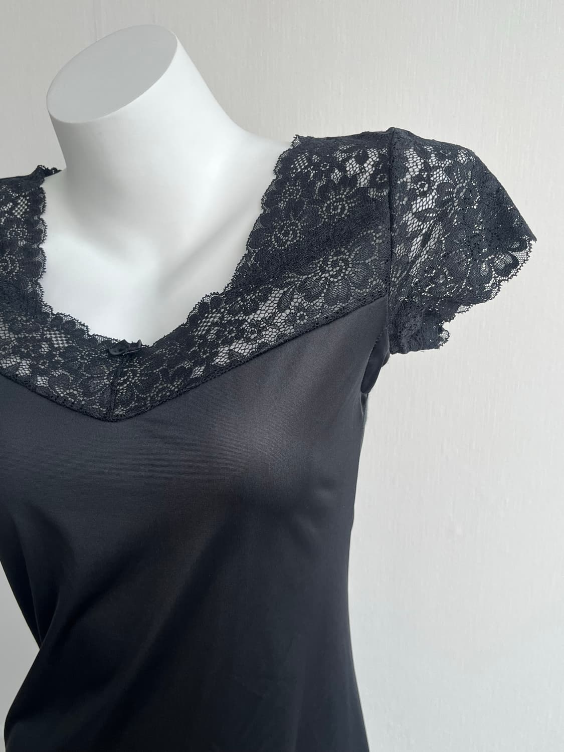 블랙 실크 레이스 슬립 상품이미지3