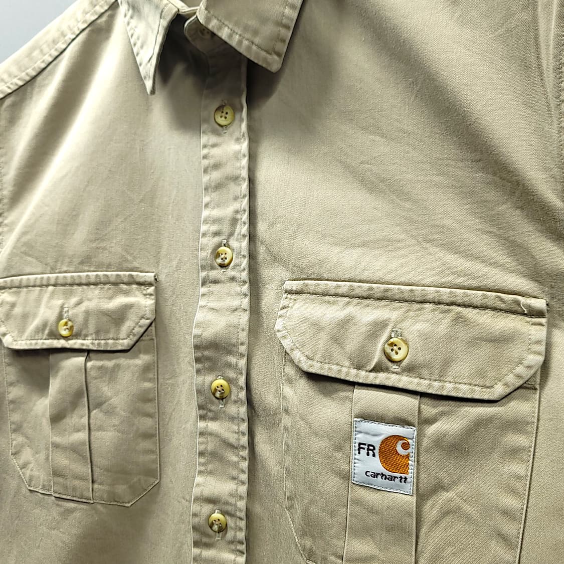[M] 칼하트 베이지 투포켓 긴팔 워크셔츠 상품이미지5