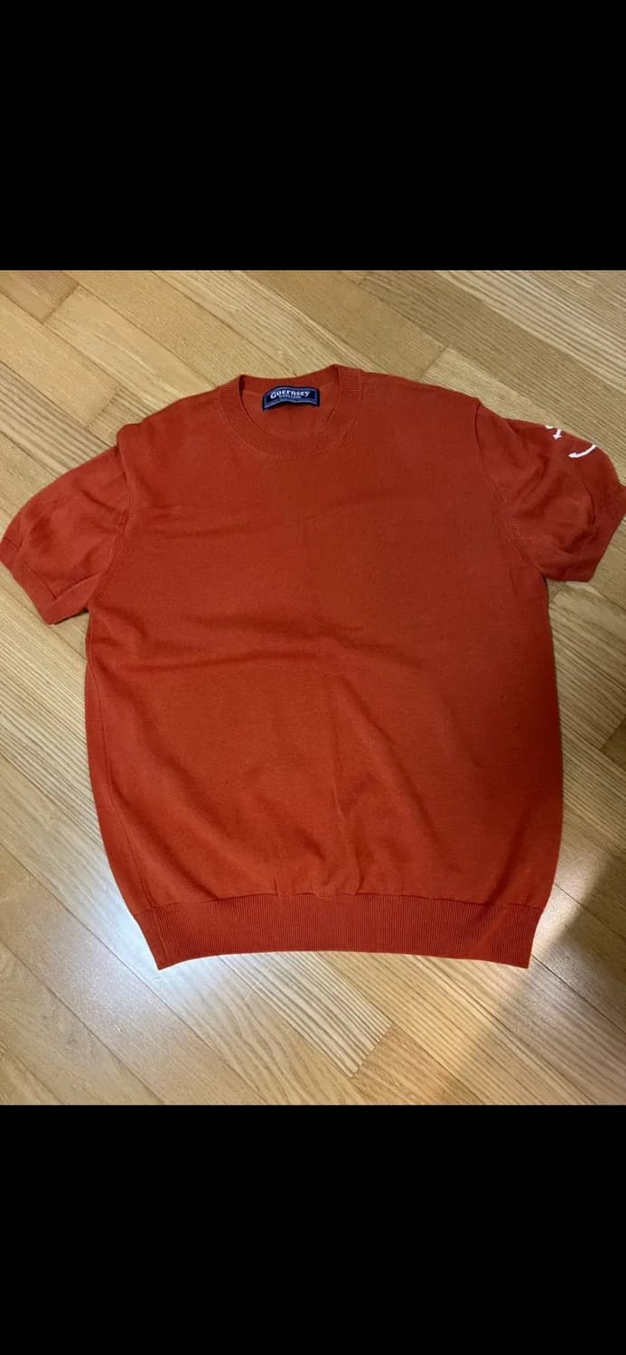 건지울른스 코튼크루넥 니트 오렌지 L 상품이미지1