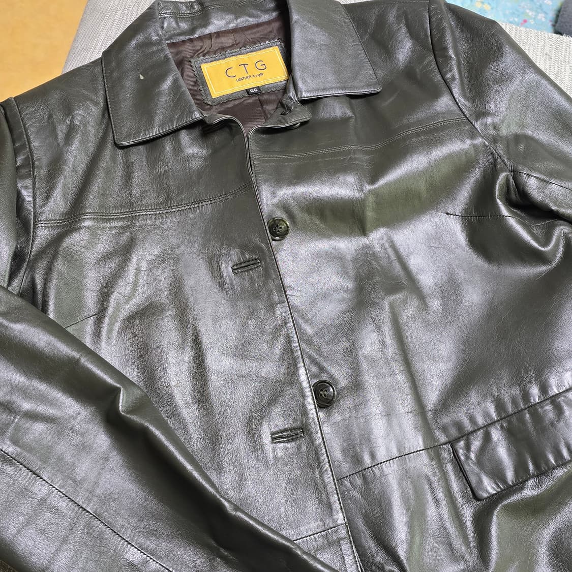 90s 램스킨 가죽 자켓 상품이미지4