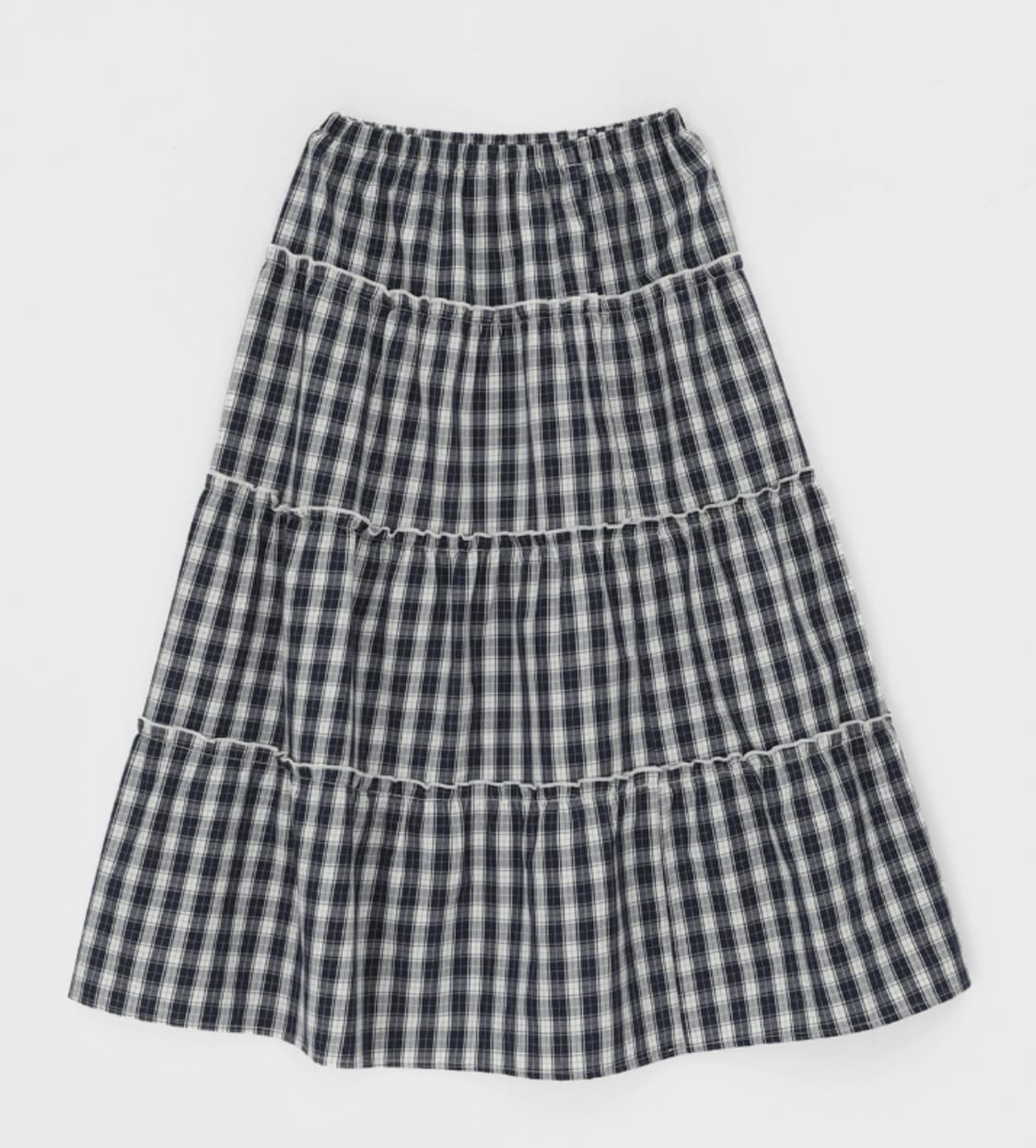 블랙업 퓨오나 체크 플레어 스커트 상품이미지3