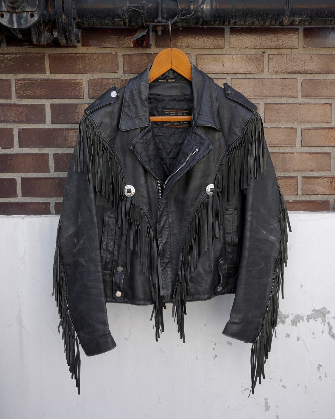 80s 콘초 프린지 모터사이클 레더 자켓 상품이미지1