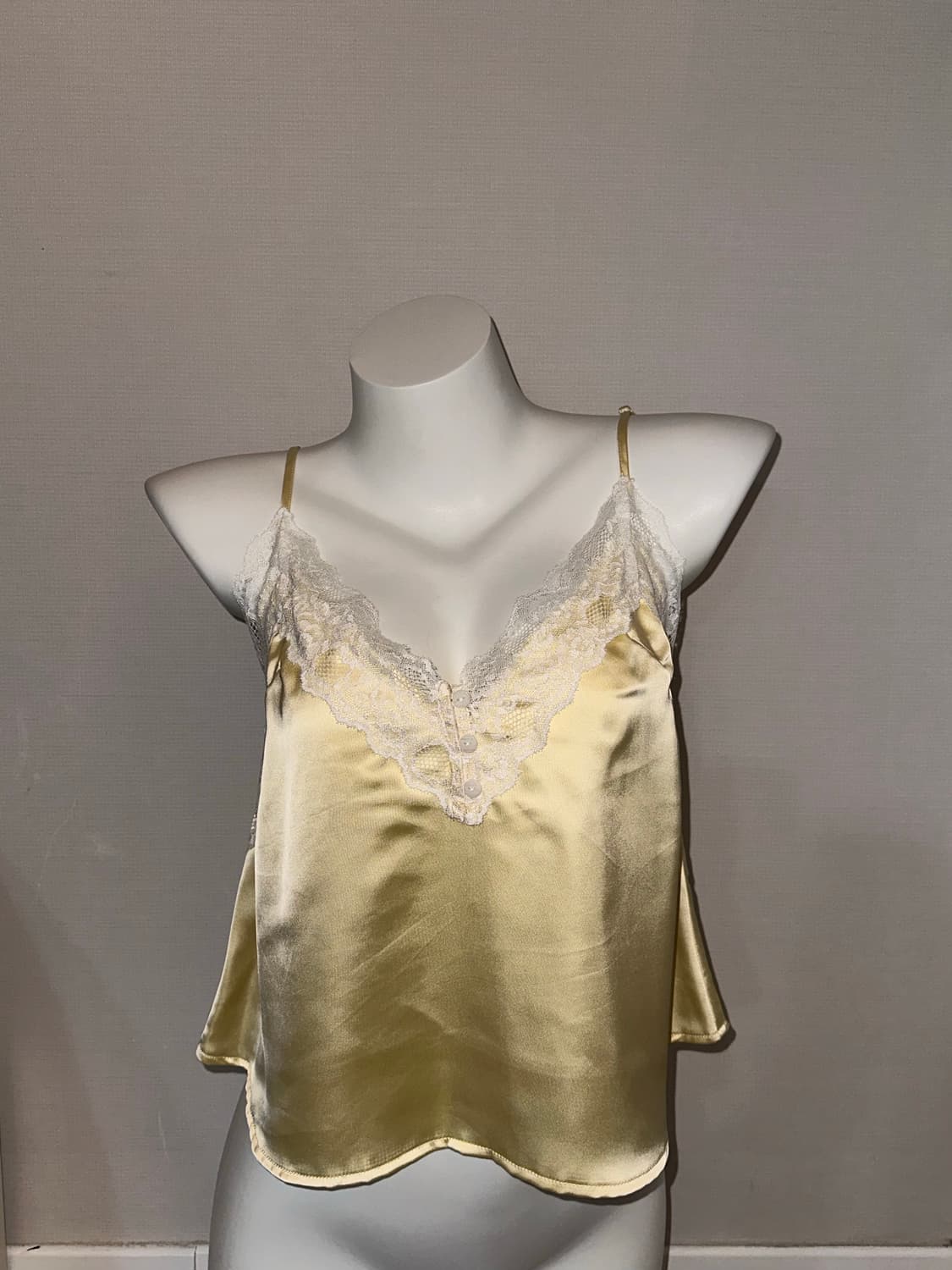 크림레몬 빈티지 레이스 페어리코어 새틴 슬리브리스 상품이미지3