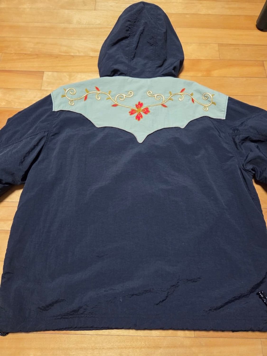 캐피탈 나일론 태피터 투톤 테네시 플라워 파카 블랙 민트 상품이미지2