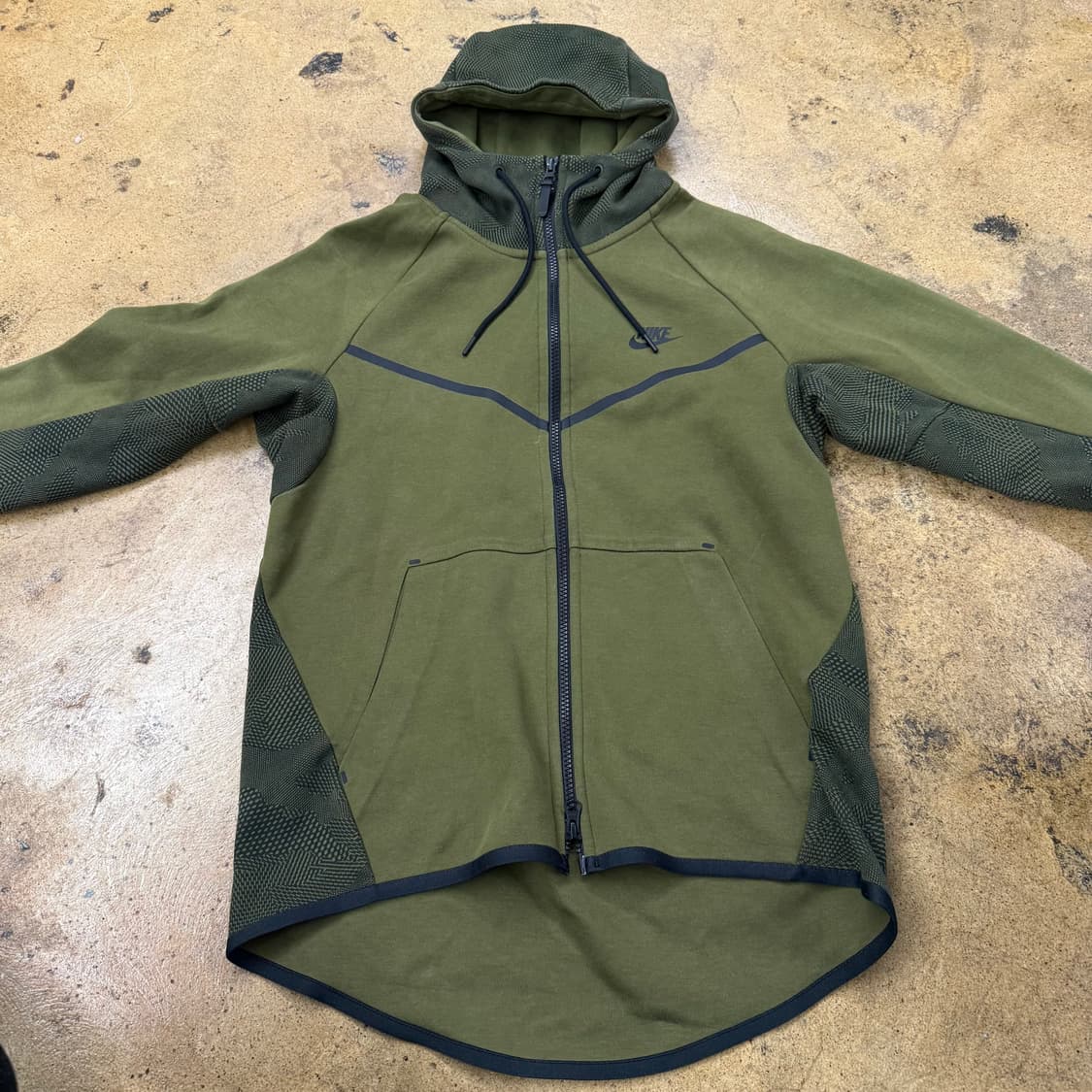 [정품/M] 나이키 테크 플리스 후드집업 카키 b15 상품이미지3