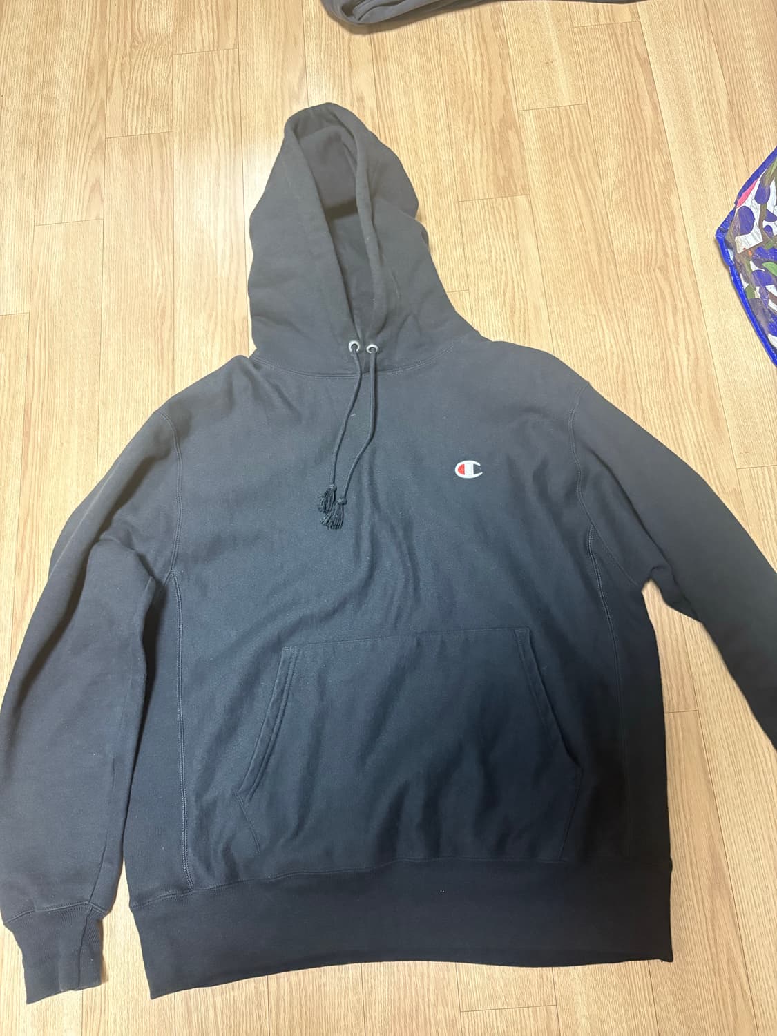 챔피언 블랙 후드 트레이닝 셋업 리버스위브 블루택 상품이미지1