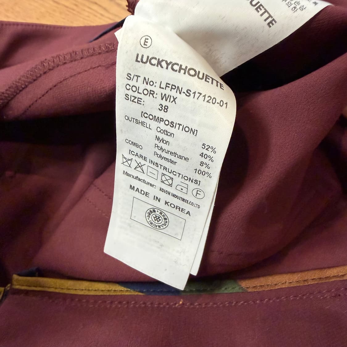 럭키 슈에뜨 버건디 카고 팬츠 상품이미지5