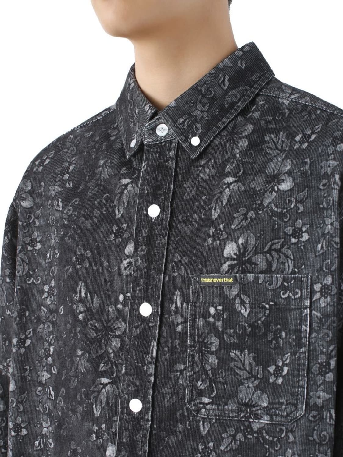 20FW 디스이즈네버댓 Floral Corduroy Shirt Black 상품이미지2