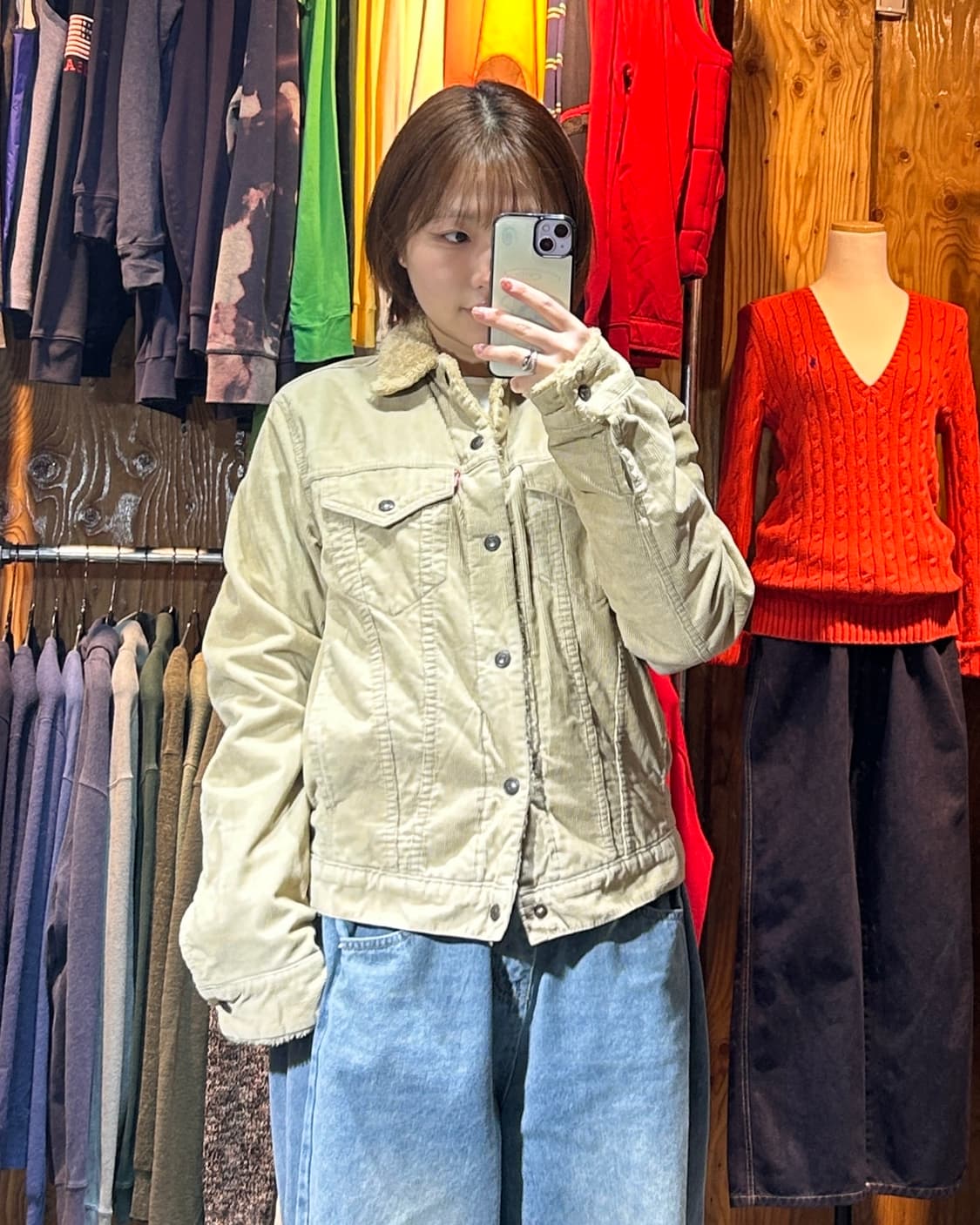 M 리바이스 쉐르파 베이지 양털 코듀로이 자켓  상품이미지1