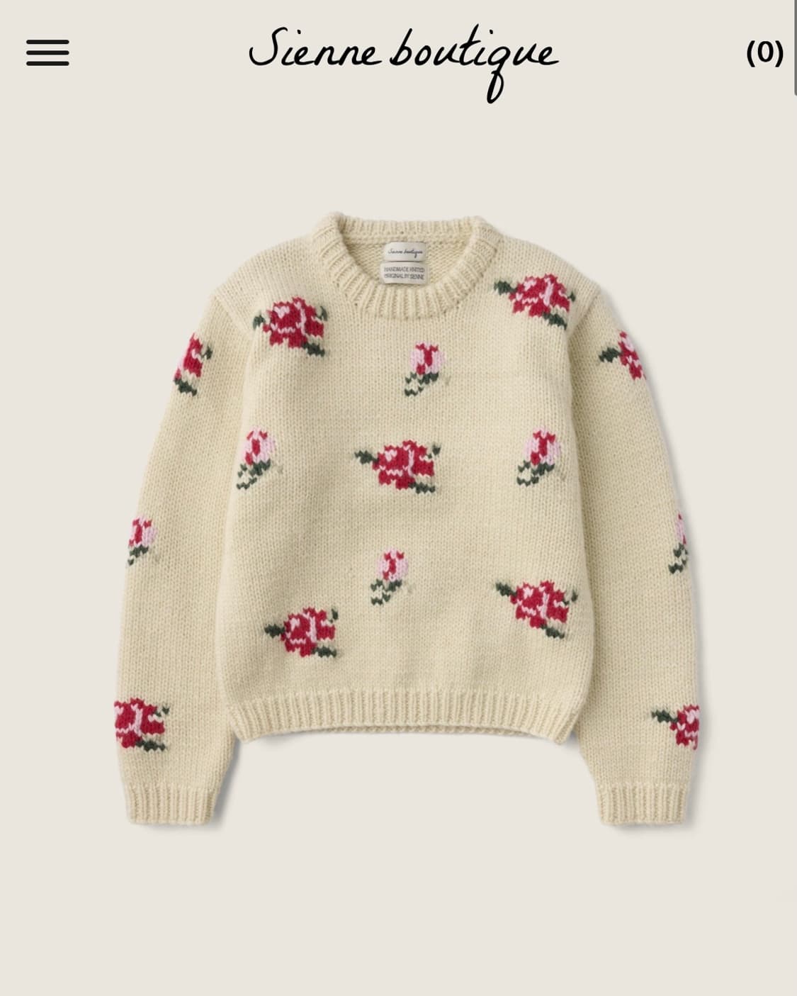 시엔느 로즈 울 핸드니트 Sienne rose wool hand knit 상품이미지1