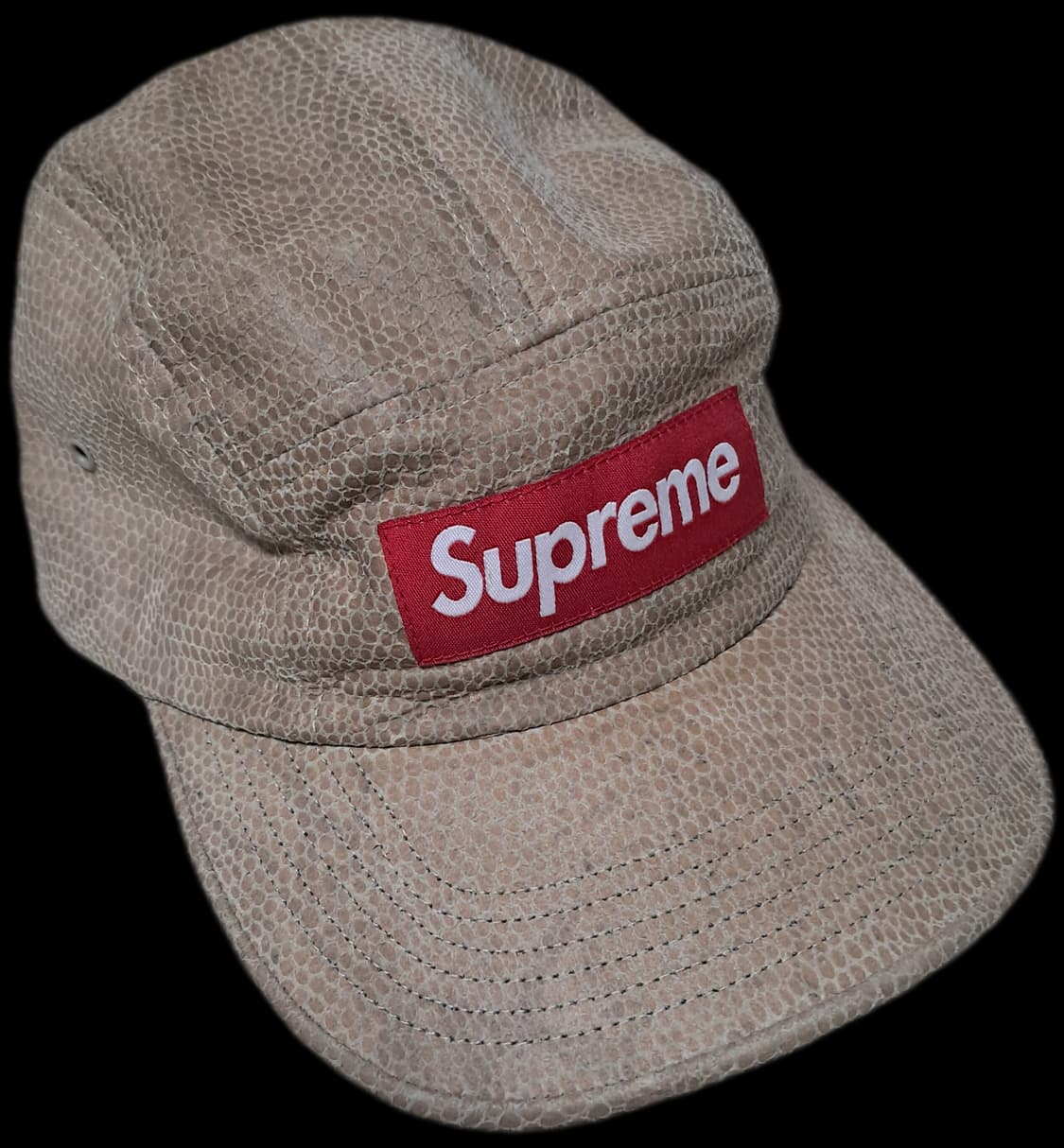 슈프림 베이지 뱀피 캠프캡 상품이미지1